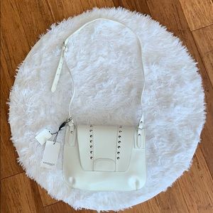 Varriale White Italian leather studded bag